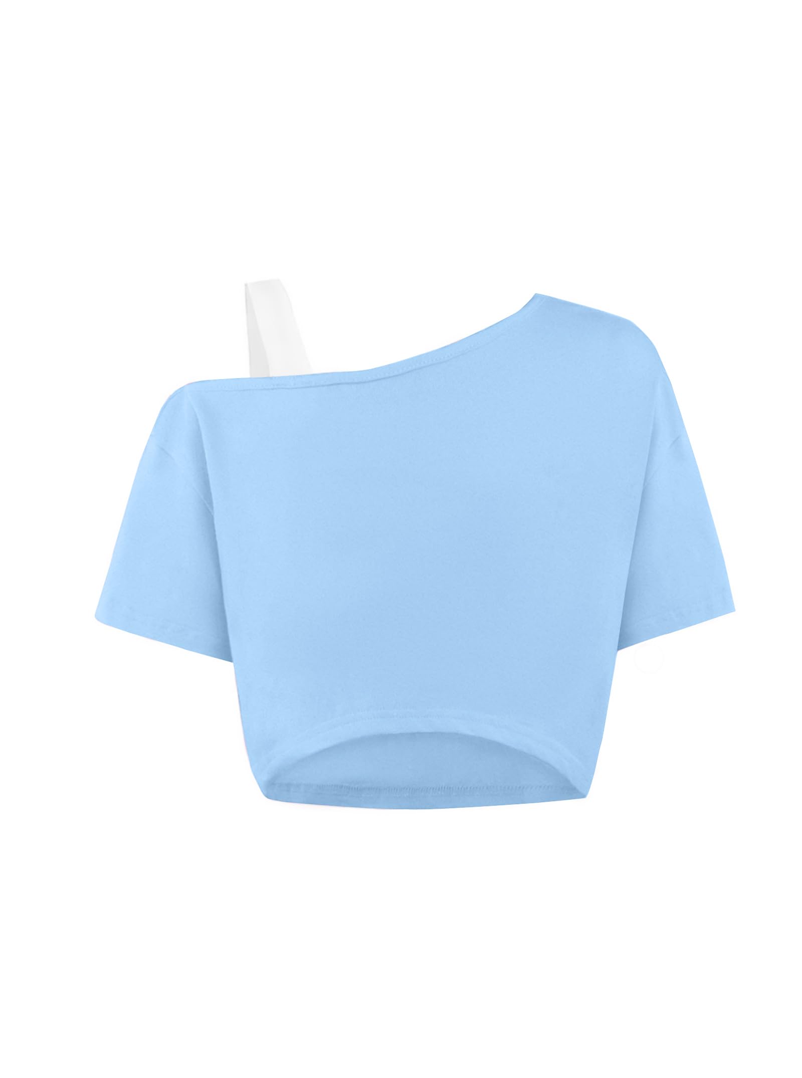 Girls Off The Shoulder Crop Tops Summer Shirts