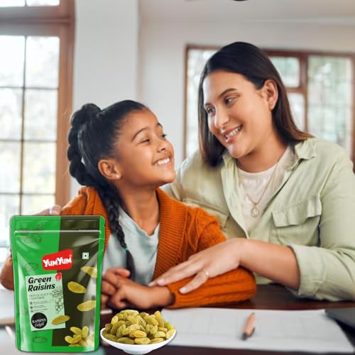 Image of Yum Yum Pure Raisins Seedless /Kishmish, 500g Pouch, Source Of Potassium, Premium Dry Fruits, Green Raisins