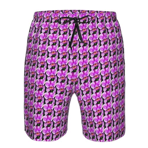 Orchid Flower Print Stylish Beach Shorts Swim Trunks Lightweight Breathable Summer Outdoor Activities4