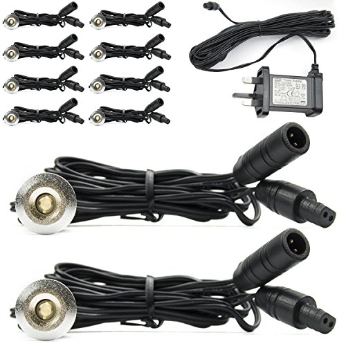 Woodside Set Of 10 15mm LED Decking Deck Plinth Lights Aluminium Warm White