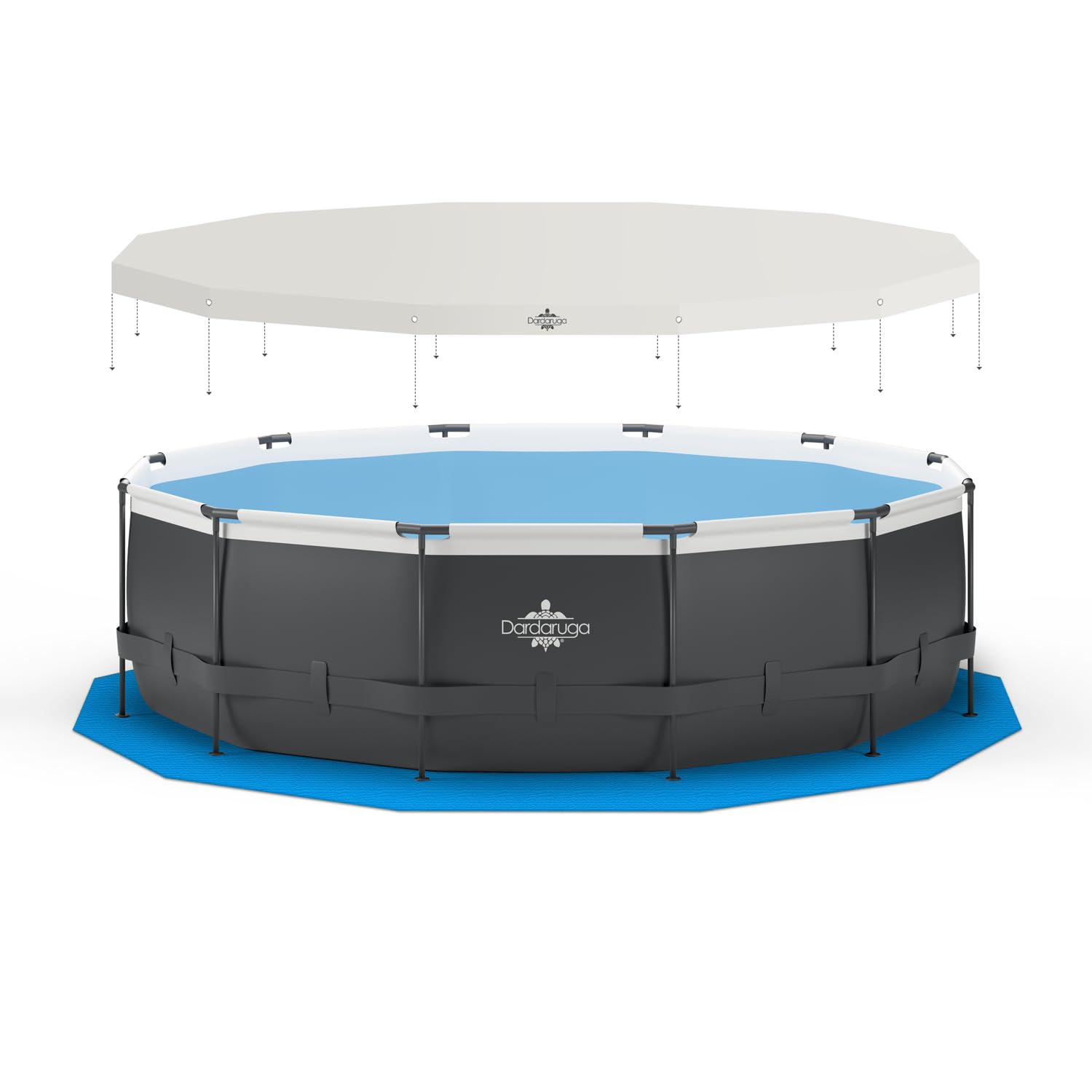 Piscina Fuori Terra Dardaruga Ø 488 x 132 cm | Mod. MAUI (2026) | Marchio Italiano | Scala + Copertura + Telo Base + Pompa Filtro Energy Saver | Materiali PREMIUM | Garanzia e Assistenza ITALIA
