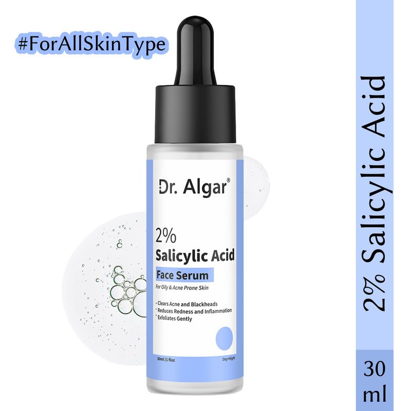 Image of Dr. Algar 2% Salicylic Acid Serum For Acne, Blackheads, Oil control & Open Pores, Serum For Clear Skin for Women & Men