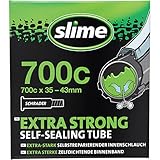 Slime Cycling 30057 Reifendichtmittel für Fahrradschläuche, selbstdichtend, zur Vorbeugung und Reparatur, Schrader-Ventil, 700c x 35-43mm, Schwarz