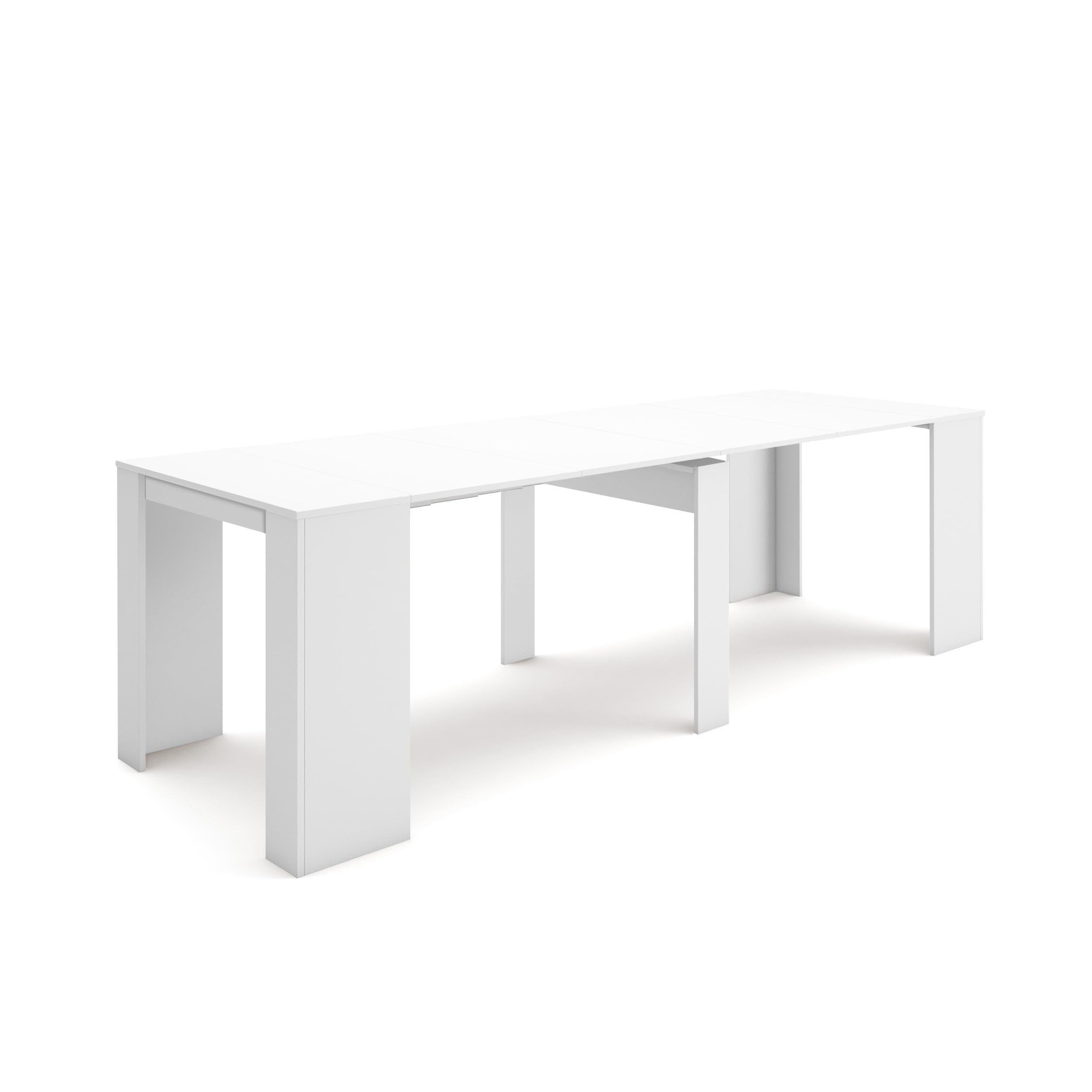 Skraut Home | Ausziehbarertisch | Multifunktionaler ausziehbarer | 260 | Für 12 Gäste | Esszimmertische | Moderner Stil | Weiß