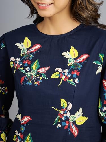 Image of Ravaiyaa - Attitude is everything Womens Soft Crepe Silk Casual Dress Summer Floral Printed Dress Ladies Tank Midi Sundress