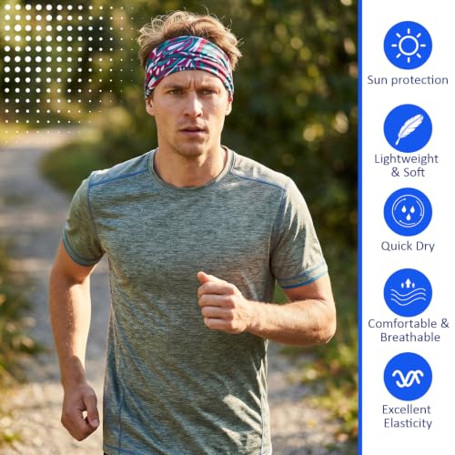 Image of Tarpop 12 /30 Pcs Neck Gaiters Scarf Elastic Wrap Headband Sweat Absorbing Bandana for Women Men Sports Yoga Running