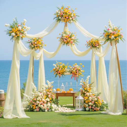 Tela translúcida para arco de boda 2 paneles 28"x19ft miniatura 3