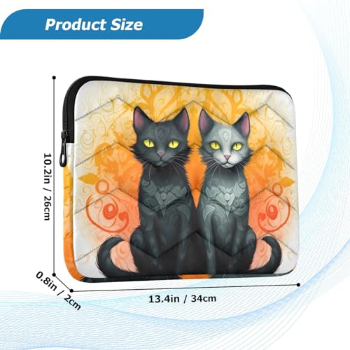 Funda para portátil Two Cats negra y gris 13-14 pulgadas miniatura 3