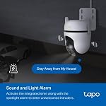 TP-Link Tapo 3K 5MP Pan/Tilt Outdoor Wired Security Wi-Fi Camera, 360° Visual Coverage, Starlight Full-Color Night Vision Up to 98ft, Person/Pet/Venicle Detection,Physical Privacy Mode (Tapo C530WS)