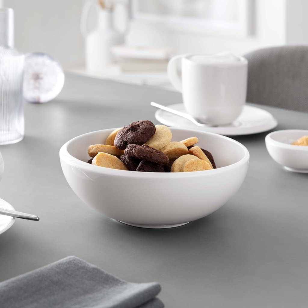 Villeroy & Boch NewMoon Collection Small Serving Bowl for Every Occasion, Premium Porcelain, Made in Germany, Rich, Creamy White, Dishwasher and Microwave Safe, 22 oz Capacity, 7.25 x 2.25 in