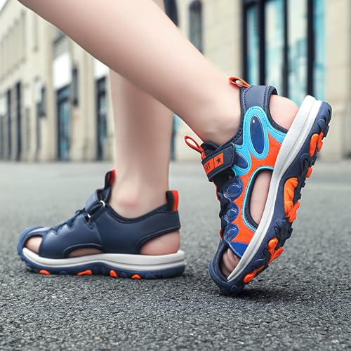IWIHMIV Boys Outdoor Sandals Toddler Water Shoes Outdoor Non Slip Lightweight Breathable Closed Toe Sport Beach Sandals3