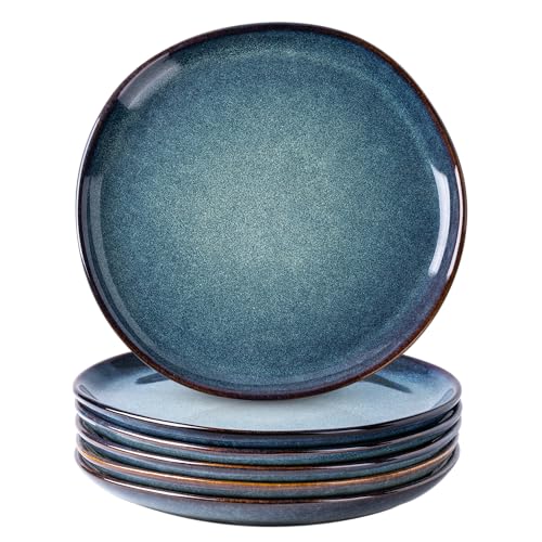 Recopilación de De platos de loza comprados en linea. 47 AmorArc - Juego de 6 platos de cerámica, platos de gres con esmalte reactivo hechos a mano de 8.5 pulgadas para postre, ensalada, aperitivo, cena, aptos para microondas y...