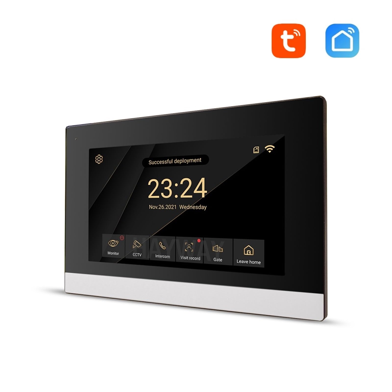 Tuya Smart Home wideodomofon 7 cali ekran dotykowy domofon dostęp do telefonu z przewodową kamerą dzwonkową 1080P 110 °(R4-P356BA)