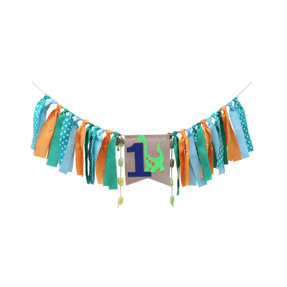 Baby Birthday Decoration - 1st Birthday Baby Dinosaur High Chair Banner Decoration For Birthday Party Supplies