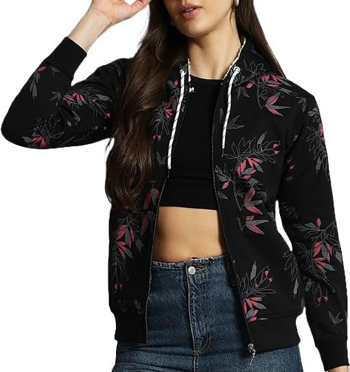 Image of eKools Women's Fleece Fullsleeves Jacket (Flee02)