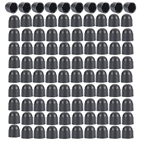 M8 (13mm Wrench) Plastic Nut and Bolt Protection Dome Cover, Hex Nut Protective Caps Cover, No Thread, 100 PCS Cover