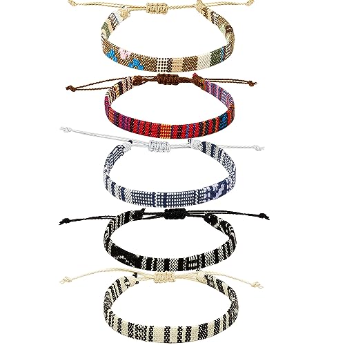 Surfer Beach Bracelet Set Men and Women, Bracelets For Men, Handmade Boho Bracelets Jewelry Wrap Bracelets Adjustable, Men'S And Women'S Anklet, Woven Bracelets