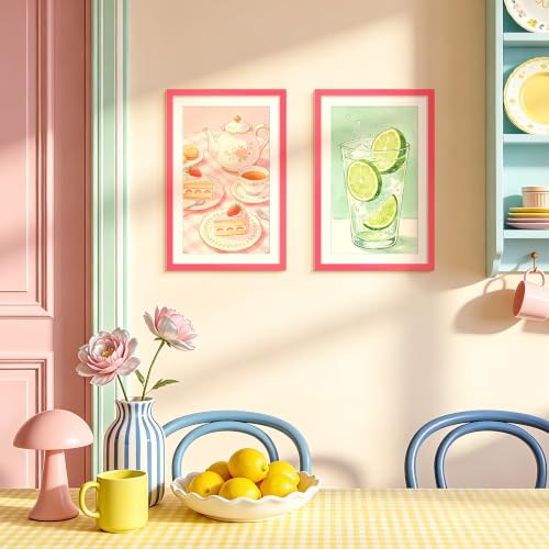 Image of upsimples 11x17 Picture Frame, Display Pictures 9x15 with Mat or 11 x 17 Without, Wall Hanging Poster Frames, Hot Pink, 1 Pack