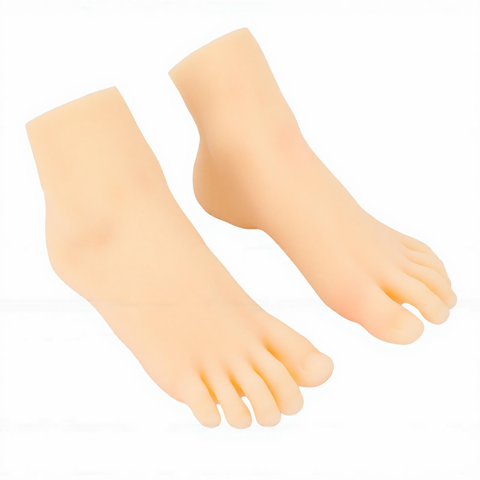 ACOGEDO Silicone Feet, Soft Flexible Girl Feet Mannequin for Art Craft Nail Art Display Photography Prop