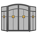 Panacea Products 15137 3-Panel Mission Fireplace Screen