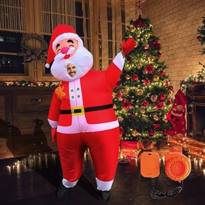 Aufblasbares Weihnachtskostüm für Erwachsene – Werde zum Weihnachtsmann oder Schneemann! Lustig, batteriebetrieben und perfekt für die Festtage!