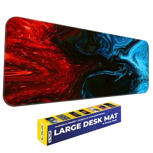 Image of Liquid Fusion [Red] Extended Gaming Mouse Pad - Large 80x33CM for PC, Laptop, Keyboard & Accessories - Dynamic Motion for Office & Desktop Use - Perfect Computer Gaming Mat & Desk Mat