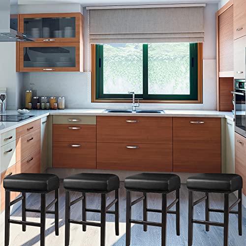 HFCNMY Rectangle Stool Covers, Waterproof PU Bar Stool Covers with Elastic Bands (2 Pack, Black) - Image 3