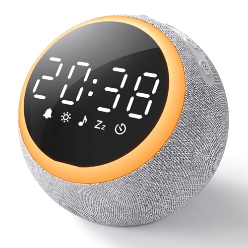 Dreamegg White Noise Machine Baby, Klangmaschine für Erwachsene & Leichtschläfer, Wecker & Nachtlicht, 25 beruhigende Klänge Einschlafhilfe Babys Erwachsene, 7 Töne zum Aufwachen, Dimmbares Display