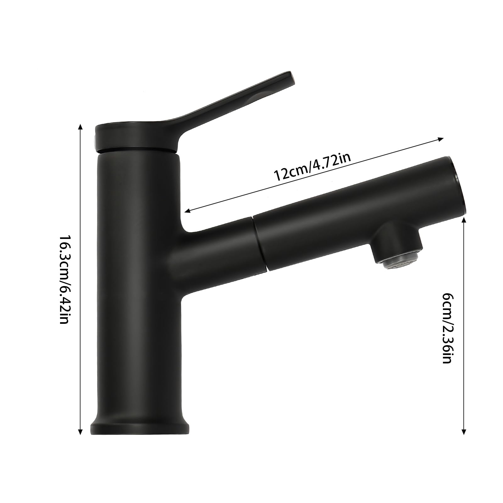 Grifo extensible con indicador de temperatura LED de latón, cartucho cerámico G1/2, monomando para agua fría y caliente, antigoteo para baño, lavabo, cocina, hotel, oficina (negro)