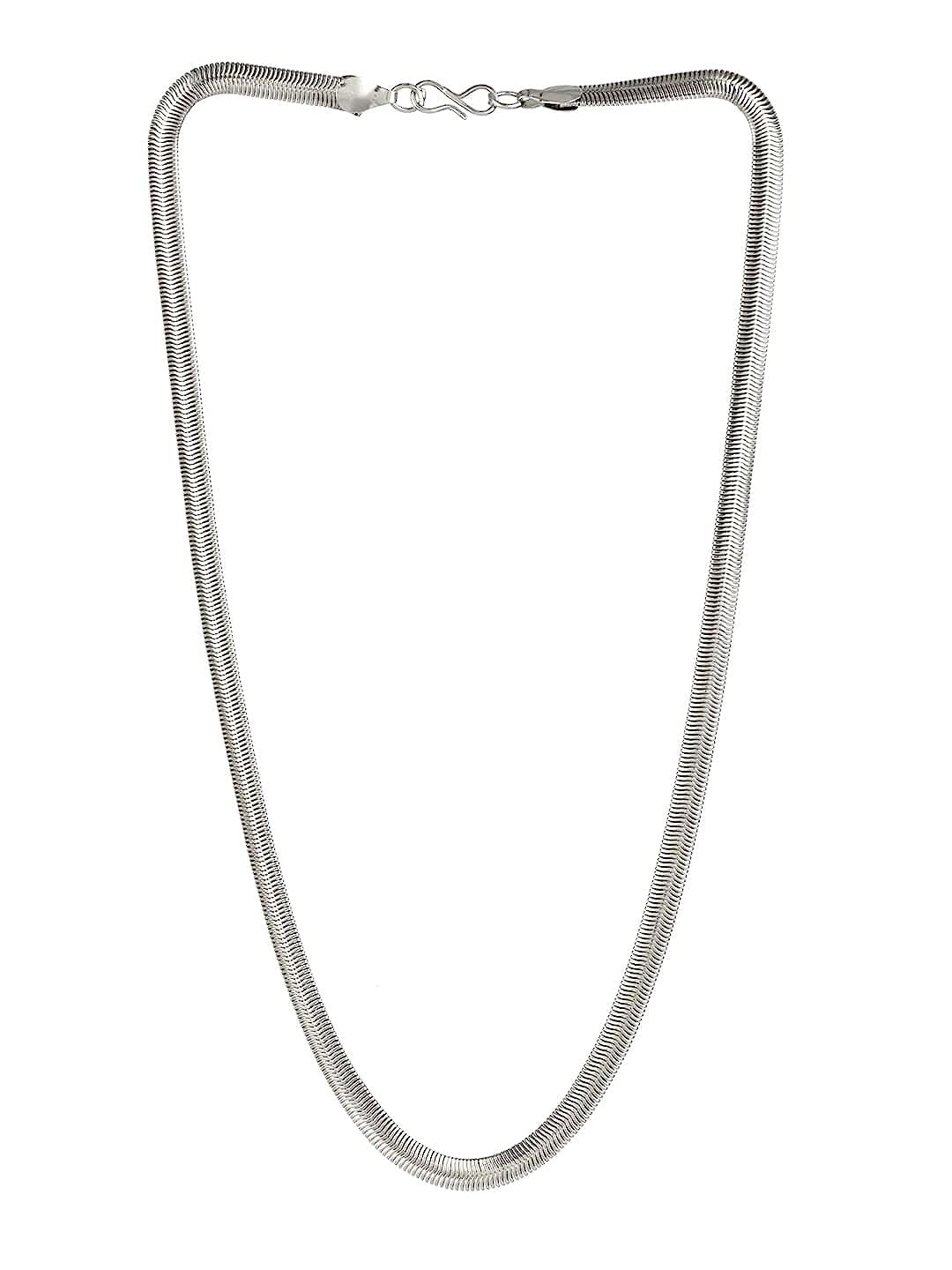 Utkarsh 17" Inch Long Size 4mm Width Stainless Steel Silver Color Fashion Artificial Intimation Casual Style Daily Use Thin Flat Snake Herringbone Necklace Chain For Women & Men (B0C96JDWZ2) Amazon Price History, Amazon Price Tracker