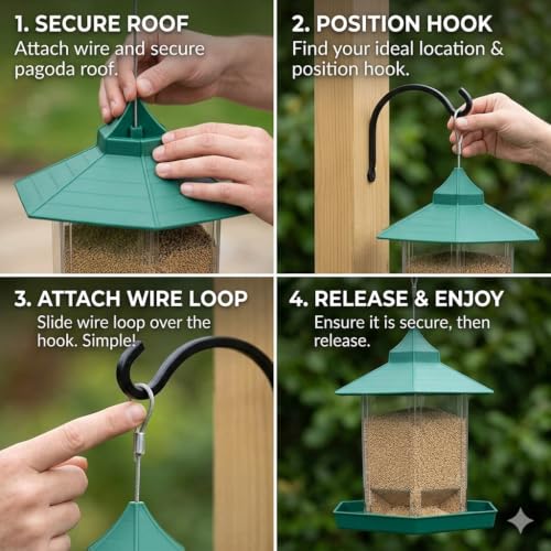 GARDENS NEED Store GARDENS NEED Hut-Shaped Bird Feeder 21x21x22 Cm - Image 4