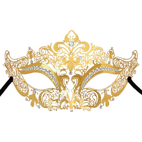 Masque de bal masques metallique leger sans douleur de fete
