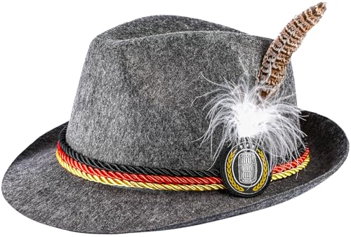 COSAVOROCK Chapeau Bavarois Tyrolien Oktoberfest Alpine Gris L