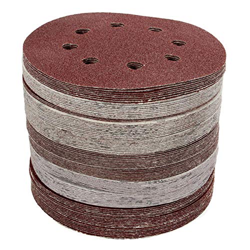 VIDOO 100szt 125mm 8 Otworów Krążki Ścierne Ziarnistość 60-240 Papier Ścierny