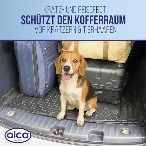 alca® Kofferraummatte Gummi 120x80 cm I zuschneidbar I rutschfest I Schutzmatte für Kofferraum I schwarz I für PKW, SUV, Kombi I schützt vor Nässe, Schmutz und Unterbodenschäden