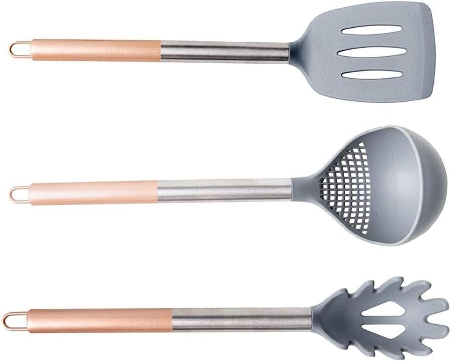 spoons 3-Piece Nylon Utensil Set-SMulti-Soup Ladle Spaghetti Server shovel — Safe for Non-Stick Cookware Kitchen Utensil Set Dinner spoon
