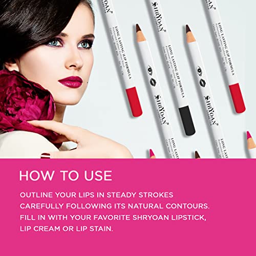 Shryoan Long Lasting iLip Formula Lipliner & Eyeliner Pencil Set | Smooth Glide, Matte Finish | Non-drying | 12 Shades (21.6g) - Image 6