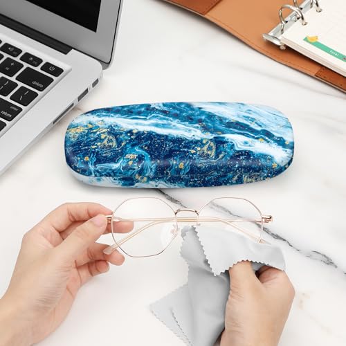 Image of FINTIE Hard Shell Eyeglasses Case, Portable Protective Glasses Cover Eyeglass Holder Box with Cleaning Cloth for Men Women