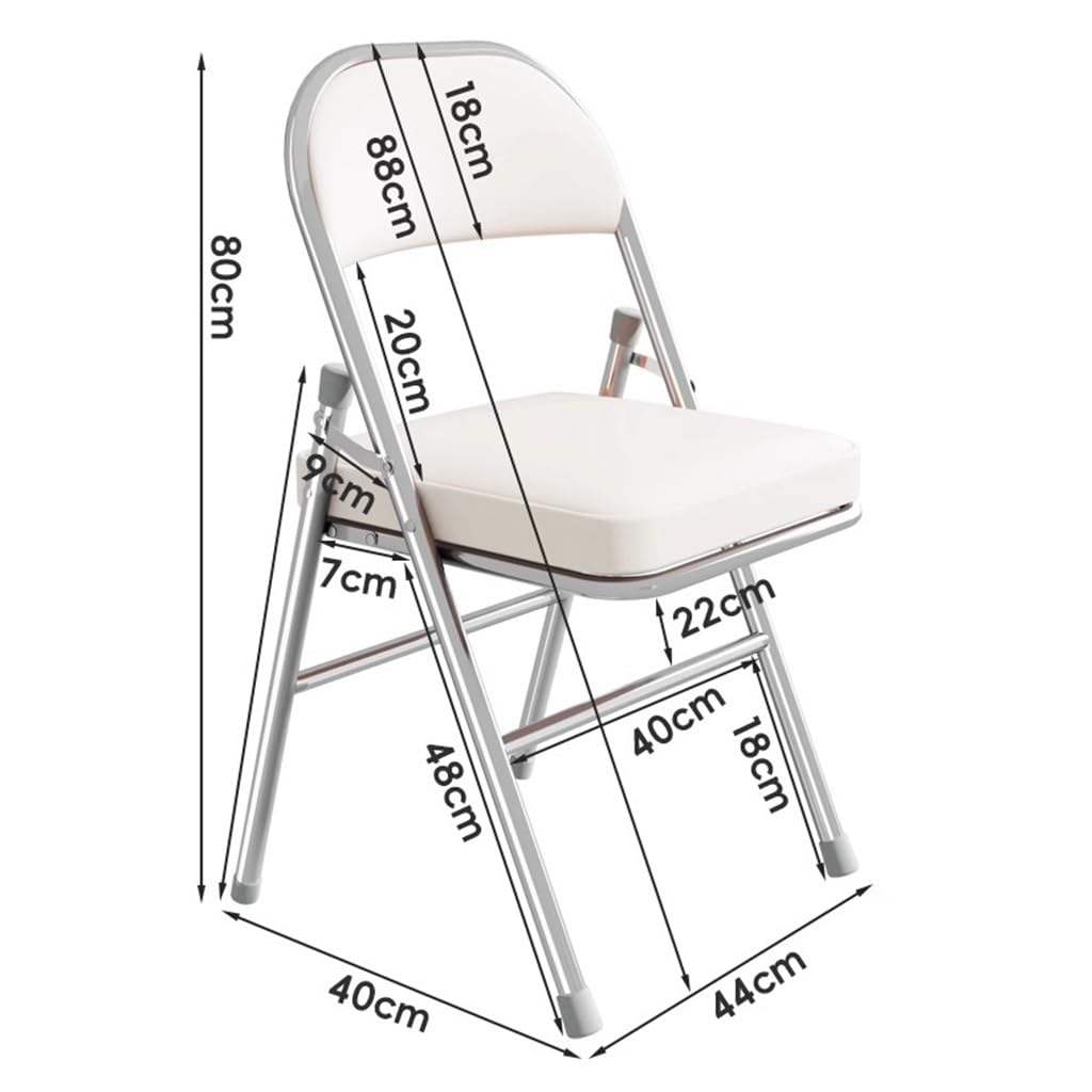 Sillas plegables portátiles, asiento y respaldo acolchados, diseño apilable para uso en interiores y exteriores, marco de metal duradero, cómoda construcción tapizada