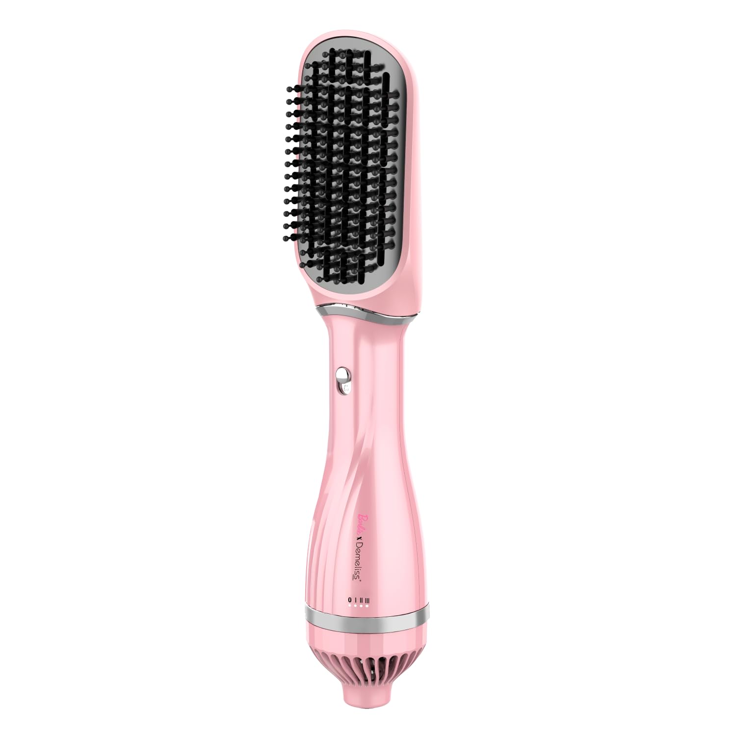 Demeliss VOLUME & STYLE Brosse Soufflante 2 en 1 Barbie™ – Sèche, Coiffe Tous Types Cheveux – 2 Têtes Interchangeables – Revêtement Céramique – 3 Températures – Brushing Volume Professionnel