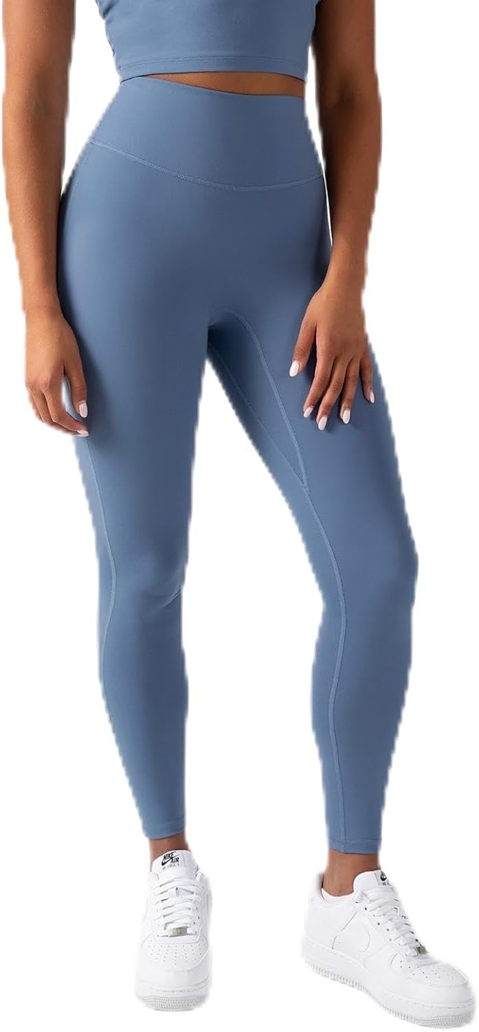 YITTY Active UltraLuxe High Waisted Leggings for Women, No Front Seam Tummy Control, Buttery Soft, Womens Yoga Pilates Gym, Elemental Bue, XXL/1X, Short | 25" Inseam