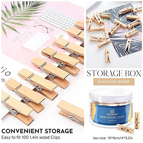 Clothes-Pins-Mini-Clothespins-Mini-Clothes-Pins-for-Photo-100-Pack-Wooden-Small-Clothes-Pin-with-Storage-Box-Tiny-Decorative-Clothespin-for-Little-Baby-Shower-Photos-Clips-Pictures-Crafts-Display