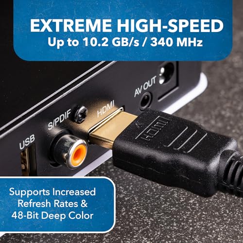 Image of Orei UltraHigh-Speed 4K HDMI Cable 3 Meter (9.84ft) - HDMI Cable 4K@60Hz, HDR10, ARC, 3D - Durable PVC - Compatible With TVs, Sound Bar, Laptop, Projector & More (3 Pack)