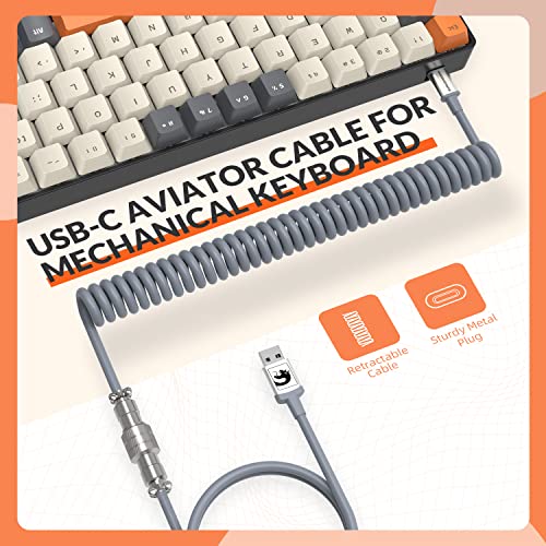 Ziyou Lang Rk-T8 Wired 65% Mechanical Gaming Keyboard With Rgb Led Backlit Anti-Ghosting Tkl Mini 68 Key Custom Coiled C To A Cable Tactile Blue Switch For Ps4 Ps5 Xbox Pc Mac Gamer(Dark Gray/White) #TOP4