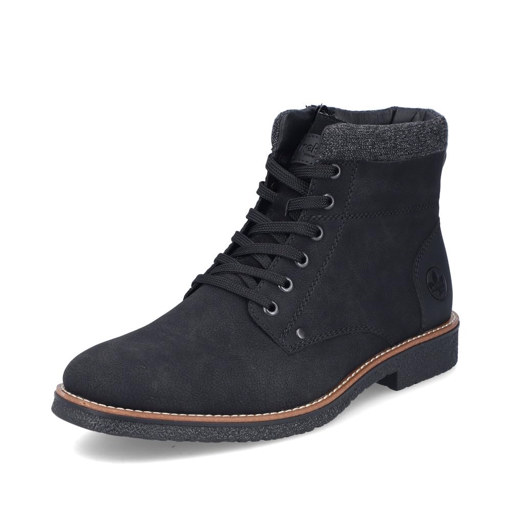 Rieker Men's Black Lace-Up Boots, 7 Uk, Casual Closed Booties