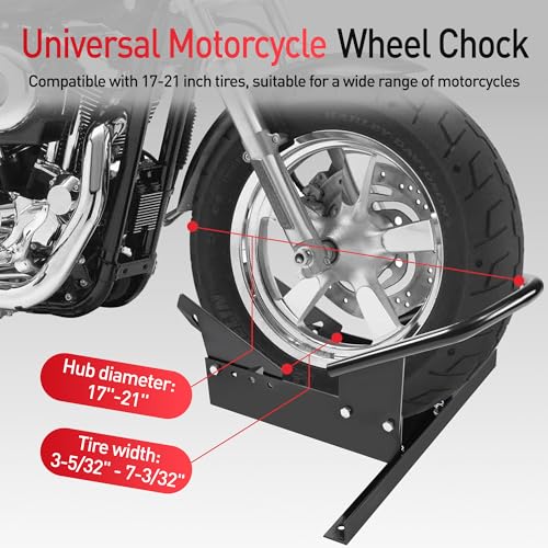 JY Performance Heavy Duty Motorcycle Front Wheel Chock, 1800 lb Capacity, 15"-21" Wheels