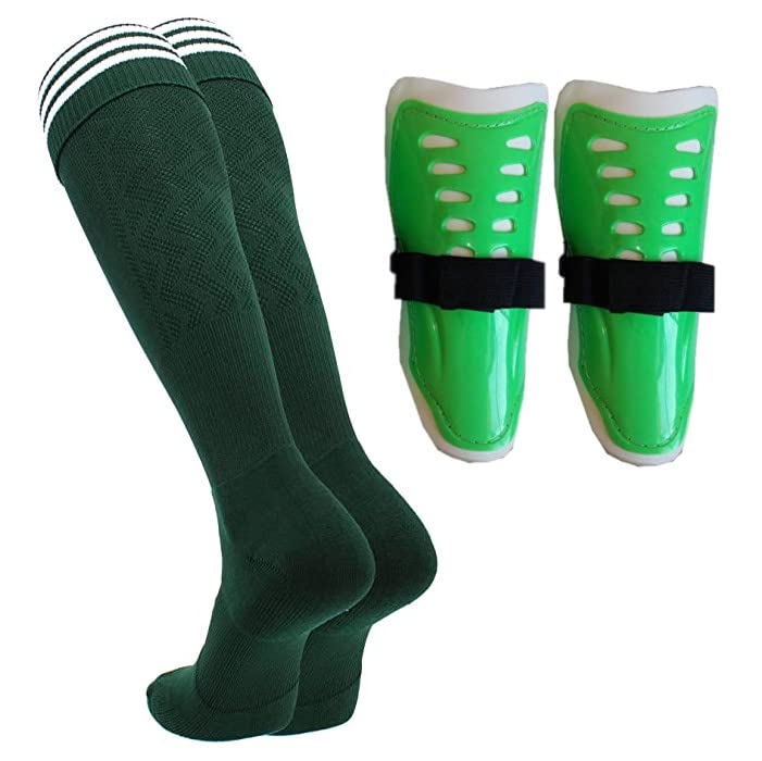 BAAZ Sports Adjustable Football/Hockey Shin Guard with Velcro Closure + Football Socks (Green) (B0B7KB9C17) Amazon Price History, Amazon Price Tracker