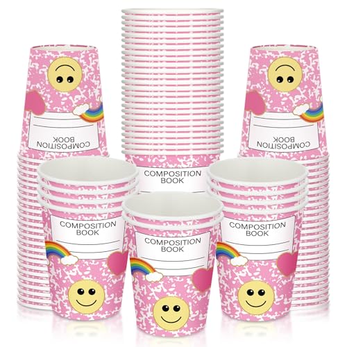 100 Pink Disposable Cups 9 oz - Cute Design for Parties - Image 2