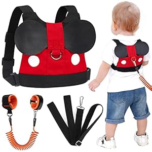 Accmor Toddler Leash Harness, Child Harness Baby Leash + Anti-Lost Wrist Link, Cute Kids Harness with Walking Assistant…