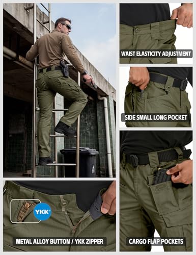 IDOGEAR Flex Tactical Pants Men's Ripstop Trousers Water-Resistant Lightweight Cargo Hiking Work Pants for Urban & Outdoor - Image 6
